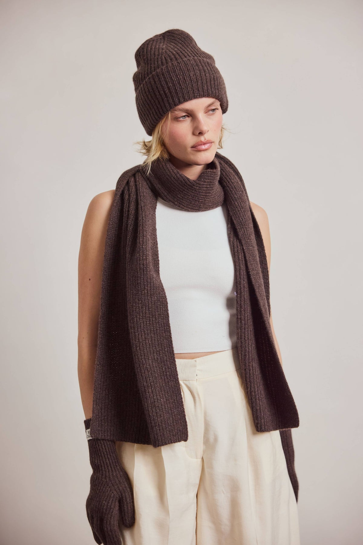 Cashmere Beanie - Chocolate Brown - AW26