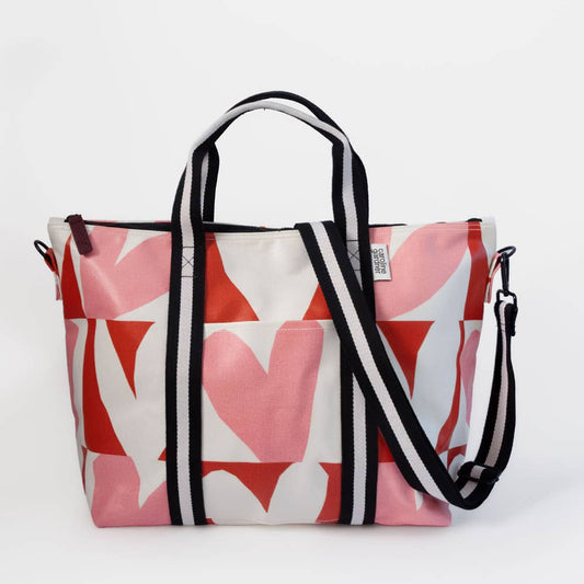 Pine/Orange Checkmate Hearts Weekend Bag