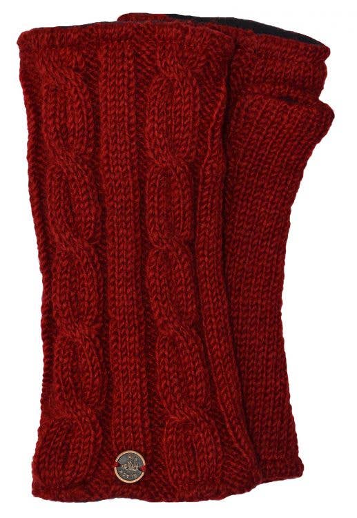 Cable Wristwarmers - Knitted Pure Wool - Fair Trade