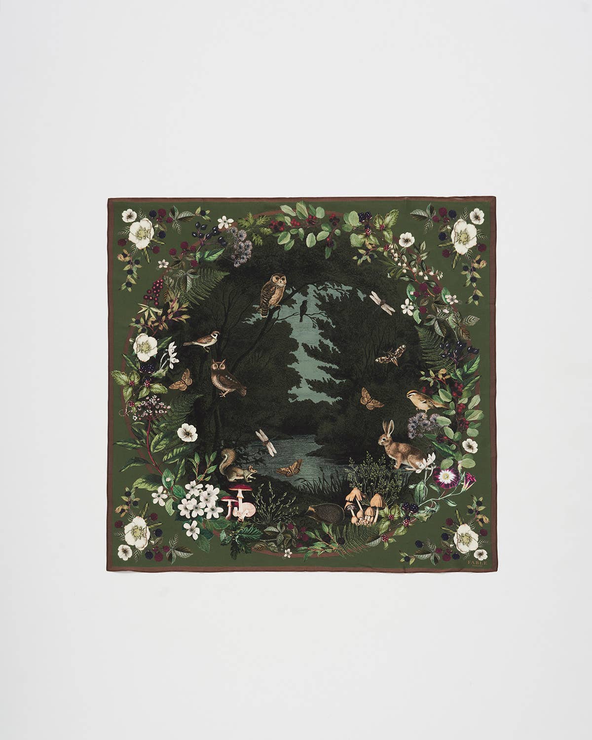 Orla Narrative Medium Square Scarf in Khaki
