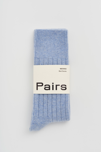 Morning Blue Merino Bed Socks