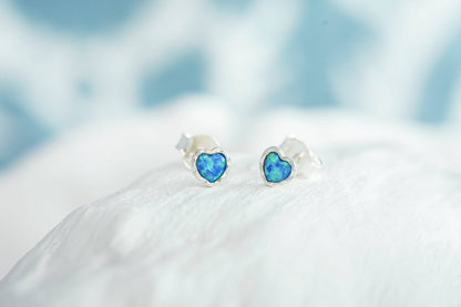 Opalite Heart Stud Earrings
