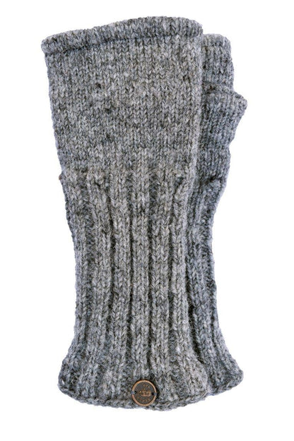 Plain Rib Wristwarmers - Knitted Pure Wool - Fair Trade Red