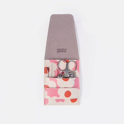 Pink/Orange Flower Manicure Set