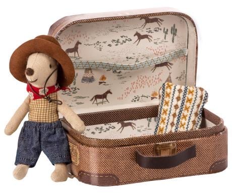 Maileg Cowboy Mouse in a suitcase out of stock