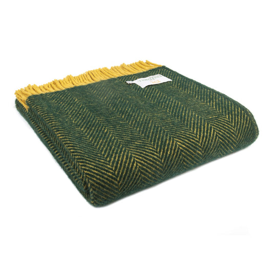 Herringbone Emerald & Mustard