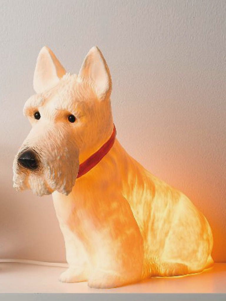 Scottie Dog Terrier White Table Lamp & Night Light