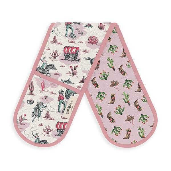 Cath Kidston Cream Cowgirl Rodeo Double Oven 100% Cotton Gloves