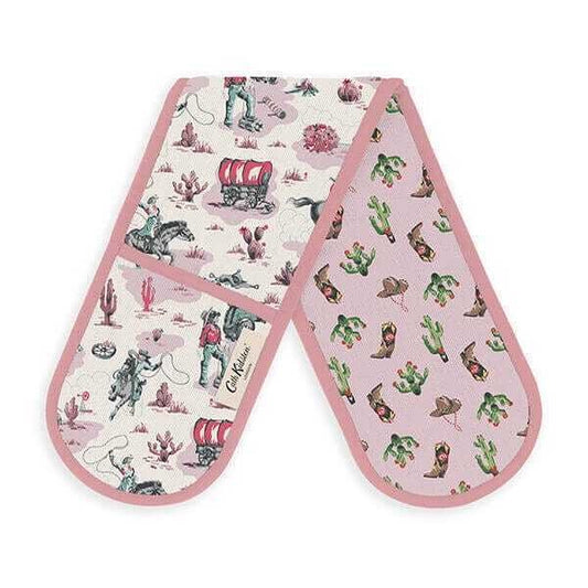 Cath Kidston Cream Cowgirl Rodeo Double Oven 100% Cotton Gloves