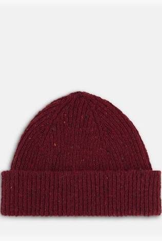 Donegal Merino Wool Beanie Hat in Brick Red