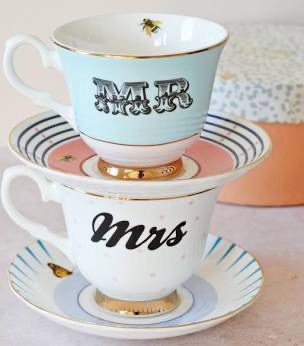 Mr & Mrs Cup & Saucer