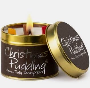 Lily-Flame Christmas Pudding Tin Candle