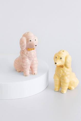 YVONNE ELLEN PASTEL POODLE SALT & PEPPER SHAKERS (SET OF 2)