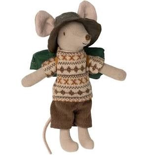 Maileg Big Brother Mouse with sleeping bag Hiker mouse